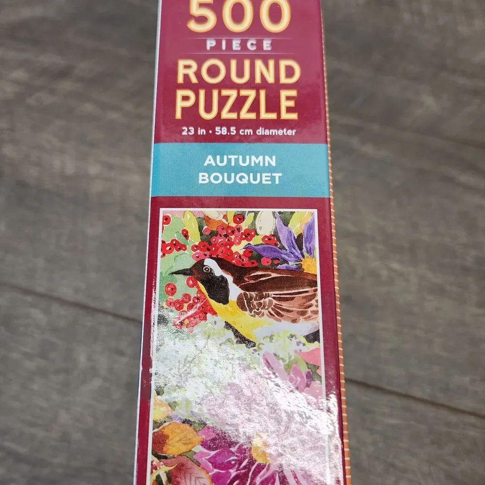 Autumn Bouquet 500 Piece Round Jigsaw Puzzle eeBoo Floral New Sealed